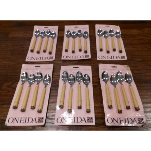 Oneida Set of 4 Ice Cream Spoons Lot of 6 Packs New - Picture 1 of 1